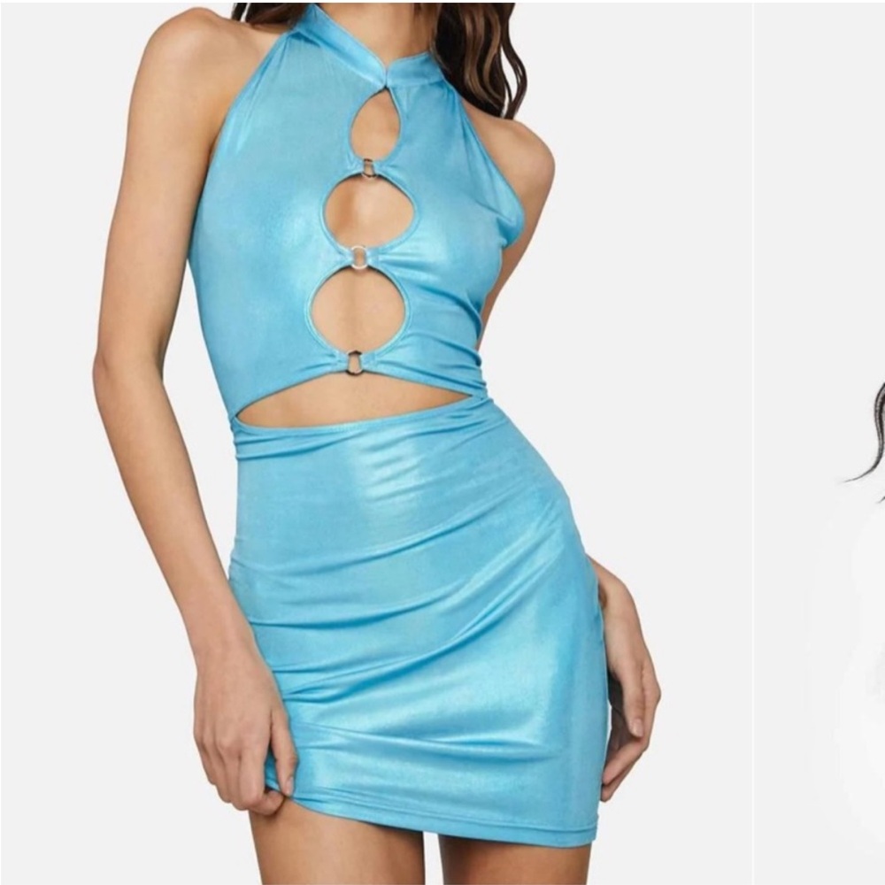 Simmi Women’s Blue Cutout Body-Con Mini Dress